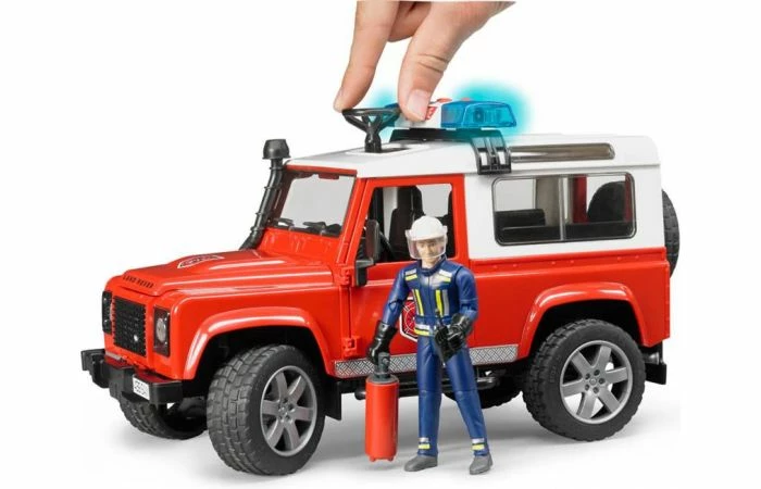Bruder 2596 Land Rover Brandweerauto Met Speelfiguur 3 Bruder 2596 Land Rover Brandweerauto Met Speelfiguur