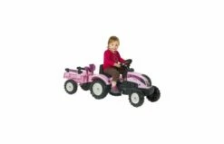 Falk Traptractor Princess Trac Roze Met Aanhanger