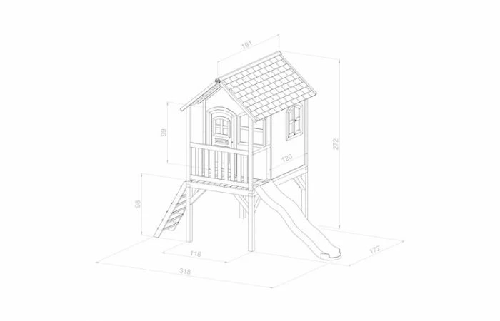 Axi Laura Speelhuis Bruin/groen - Groene Glijbaan 5 Axi Laura Speelhuis Bruin/groen - Groene Glijbaan - Afbeelding 3