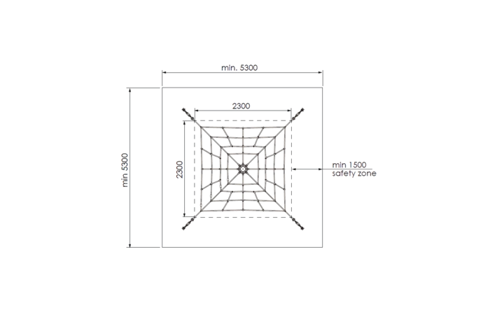KBT Piramidenet Gewapend Touw - 2.0m - Zwart/Galv/Zwart 10 KBT Piramidenet Gewapend Touw - 2.0m - Zwart/Galv/Zwart - Afbeelding 8