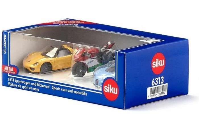 Siku 6313 Sportwagen En Motor Set 4 Siku 6313 Sportwagen En Motor Set - Afbeelding 2