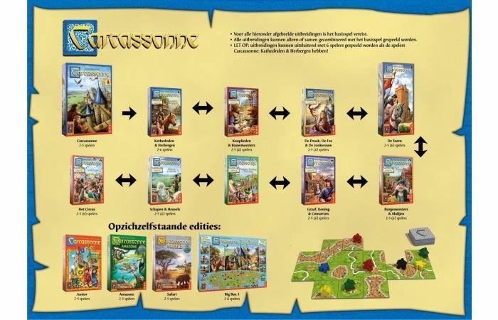 999 Games Carcassonne Kathedralen & Herbergen Uitbreiding 4 999 Games Carcassonne Kathedralen & Herbergen Uitbreiding - Afbeelding 2