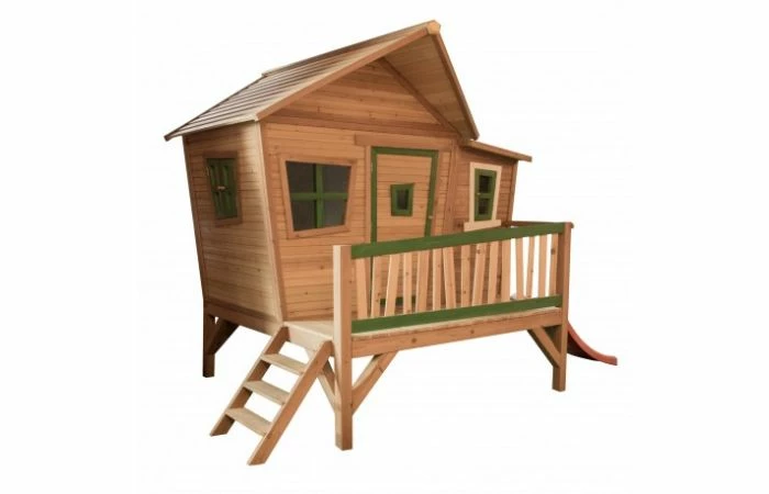 Axi Emma Speelhuis Bruin/groen - Rode Glijbaan 5 Axi Emma Speelhuis Bruin/groen - Rode Glijbaan - Afbeelding 3