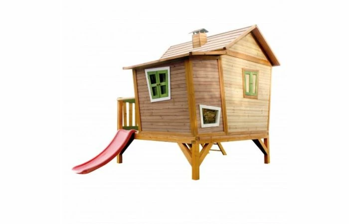 Axi Emma Speelhuis Bruin/groen - Rode Glijbaan 7 Axi Emma Speelhuis Bruin/groen - Rode Glijbaan - Afbeelding 5