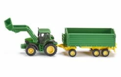 Siku 1843 John Deere Met Voorlader En Trailer 1:87