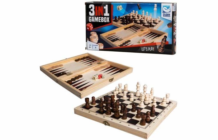 3-In-1 Spellendoos Hout 3 3-In-1 Spellendoos Hout