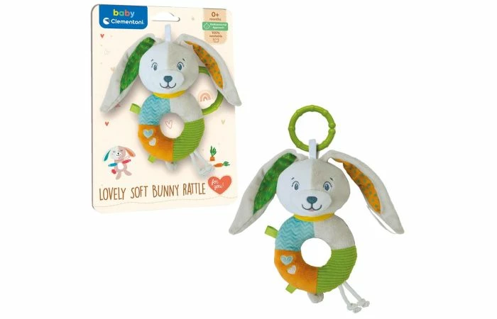 Clementoni Baby Zachte Bijtring Konijn 3 Clementoni Baby Zachte Bijtring Konijn