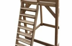 Beach Tower Speeltoren Met Roxy Nestschommel Bruin - Blauwe Glijbaan -OUTDOOR SPEELGOED Winkel 24 7