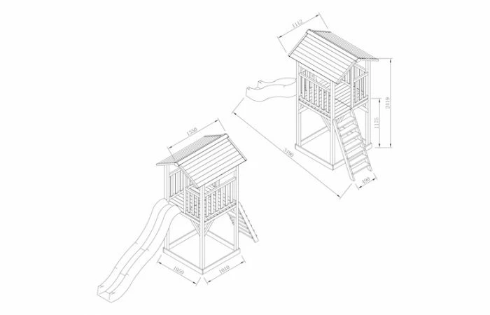 AXI Beach Tower Speeltoren Grijs/wit Met Glijbaan 5 AXI Beach Tower Speeltoren Grijs/wit Met Glijbaan - Afbeelding 3