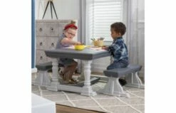 Step2 Step 2 Boerderijstijl Tafel & Banken Picknick Set Grijs 3-delig -OUTDOOR SPEELGOED Winkel 3 piece farmhouse table bench set 4