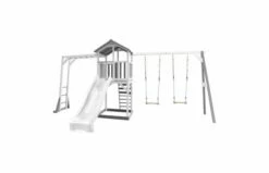 Axi Beach Tower Met Klimrek En Dubbele Schommel (grijs/wit) -OUTDOOR SPEELGOED Winkel 32672f0f9317fb37b30368371c5e07a5debc5b554667da017126943008f38234