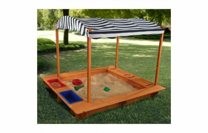 KidKraft Zandbak Met Zonnedak Voor Buiten - Marineblauw En Wit 7 KidKraft Zandbak Met Zonnedak Voor Buiten - Marineblauw En Wit - Afbeelding 5