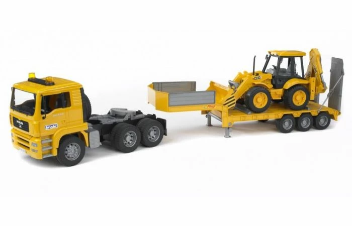 Bruder 2776 MAN Dieplader Met JCB 5 Bruder 2776 MAN Dieplader Met JCB - Afbeelding 3
