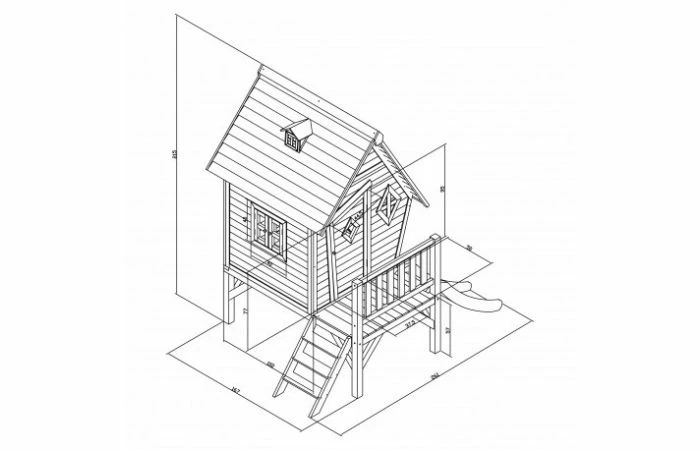 AXI Cabin XL Speelhuis Grijs/wit Met Glijbaan 7 AXI Cabin XL Speelhuis Grijs/wit Met Glijbaan - Afbeelding 5