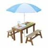 AXI Dennis Zand & Water Picknicktafel Met Speelkeuken Wastafel En Losse Bankjes Bruin Parasol Blauw/wit -OUTDOOR SPEELGOED Winkel 46 1 6