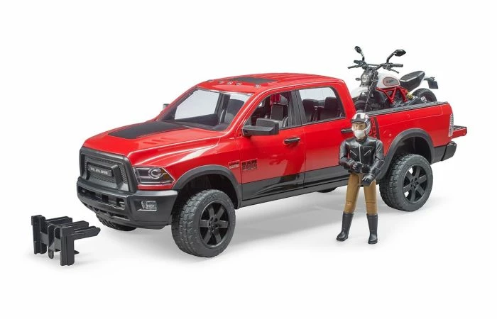 Bruder 2502 RAM 25 Power Wagon, Scrambler Ducati Desert Sled En Bestuurder 4 Bruder 2502 RAM 25 Power Wagon, Scrambler Ducati Desert Sled En Bestuurder - Afbeelding 2