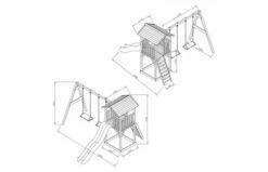 Beach Tower Speeltoren Met Dubbele Schommel Bruin Witte Glijbaan 14 Beach Tower Speeltoren Met Dubbele Schommel Bruin Witte Glijbaan -OUTDOOR SPEELGOED Winkel 55 2 1