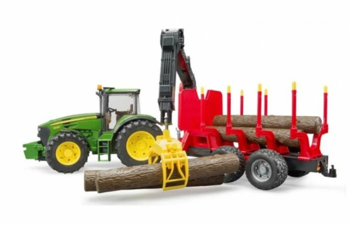 Bruder 3054 John Deere 7930 Met Bomentrailer En 4 Boomstammen 6 Bruder 3054 John Deere 7930 Met Bomentrailer En 4 Boomstammen - Afbeelding 4