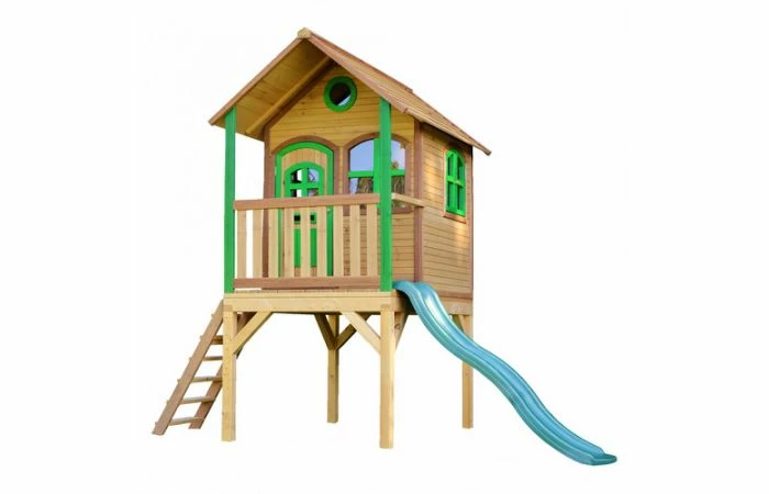 Axi Laura Speelhuis Bruin/groen - Groene Glijbaan 3 Axi Laura Speelhuis Bruin/groen - Groene Glijbaan