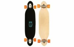 NIJDAM Longboard Drop Through Criss Cross Zwart / Oranje