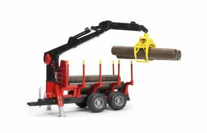 Bruder 2252 Bosbouw Trailer Met Vier Boomstammen En Kraan 4 Bruder 2252 Bosbouw Trailer Met Vier Boomstammen En Kraan - Afbeelding 2