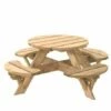 Woodvision Jimmy Kinderpicknicktafel Rond, Groen Geïmpregneerd