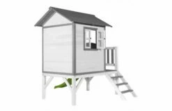 AXI Lodge XL Speelhuis Klassiek Met Glijbaan (grijs/wit) -OUTDOOR SPEELGOED Winkel 74 5 1