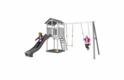 Axi Beach Tower Met Dubbele Schommel (grijs/wit) -OUTDOOR SPEELGOED Winkel 7d14cec814e71dc1fa6522bd8dd6394b34d36cffd33cb2ebf97e796f9e3983f5