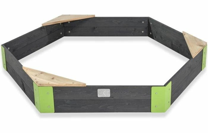 EXIT Aksent Houten Zandbak Zeshoek 160x140cm 3 EXIT Aksent Houten Zandbak Zeshoek 160x140cm