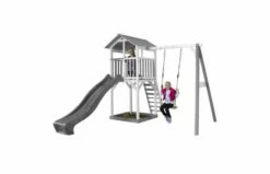 AXI Beach Tower Speeltoren Met Enkele Schommel Grijs/wit Met Glijbaan -OUTDOOR SPEELGOED Winkel 868e9ca01aba737a0bfcd2a09dfbe2b7351324439e394b863a1d3399bbe48c37