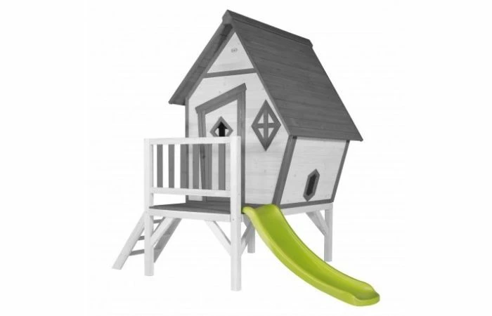 AXI Cabin XL Speelhuis Grijs/wit Met Glijbaan 4 AXI Cabin XL Speelhuis Grijs/wit Met Glijbaan - Afbeelding 2