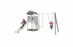 Axi Beach Tower Met Dubbele Schommel (grijs/wit) -OUTDOOR SPEELGOED Winkel b43860cdaf3f5515e5da8146babe13dae0ef4810759b5d379628989ec14077fa