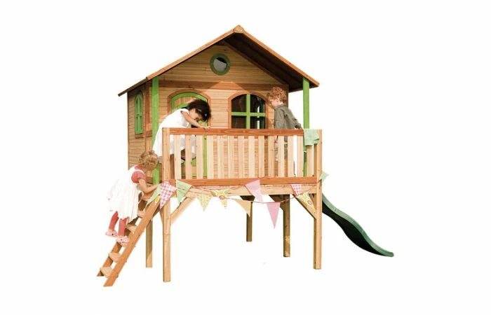 Axi Sophie Speelhuis Bruin/groen - Groene Glijbaan 4 Axi Sophie Speelhuis Bruin/groen - Groene Glijbaan - Afbeelding 2