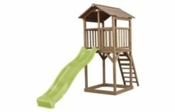AXI Beach Tower Speeltoren Bruin -OUTDOOR SPEELGOED Winkel beach tower speeltoren bruin limoen groene glijbaan 1