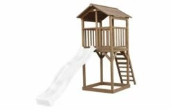 AXI Beach Tower Speeltoren Bruin -OUTDOOR SPEELGOED Winkel beach tower speeltoren bruin witte glijbaan 1