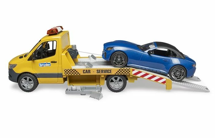 Bruder 2675 Mercedes Benz Sprinter Autotransporter Met Roadster 4 Bruder 2675 Mercedes Benz Sprinter Autotransporter Met Roadster - Afbeelding 2