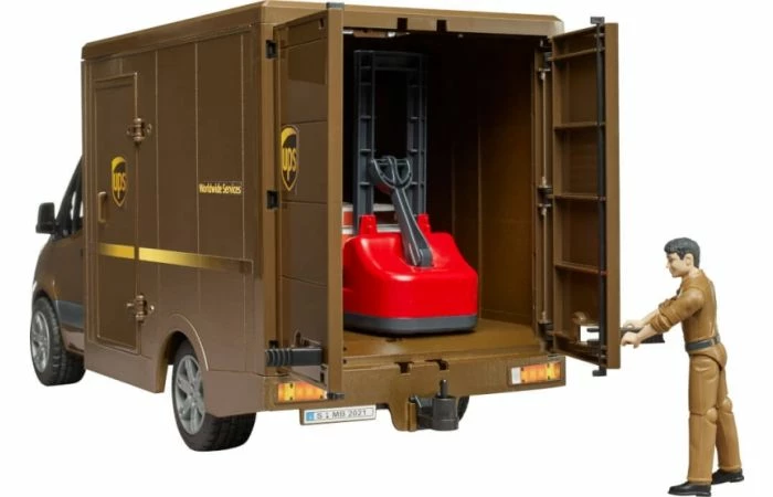 Bruder 2678 MB Sprinter UPS Met Chauffeur En Toebehoren 4 Bruder 2678 MB Sprinter UPS Met Chauffeur En Toebehoren - Afbeelding 2