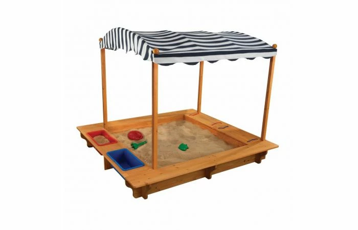 KidKraft Zandbak Met Zonnedak Voor Buiten - Marineblauw En Wit 5 KidKraft Zandbak Met Zonnedak Voor Buiten - Marineblauw En Wit - Afbeelding 3