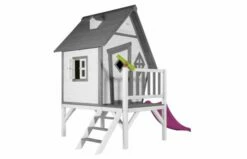 AXI Cabin XL Speelhuis Grijs/wit Met Glijbaan 22 AXI Cabin XL Speelhuis Grijs/wit Met Glijbaan -OUTDOOR SPEELGOED Winkel cabin xl speelhuis grijswit paarse glijbaan 1