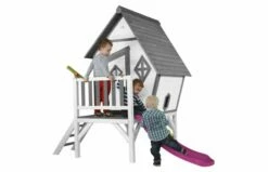 AXI Cabin XL Speelhuis Grijs/wit Met Glijbaan 20 AXI Cabin XL Speelhuis Grijs/wit Met Glijbaan -OUTDOOR SPEELGOED Winkel cabin xl speelhuis grijswit paarse glijbaan 3