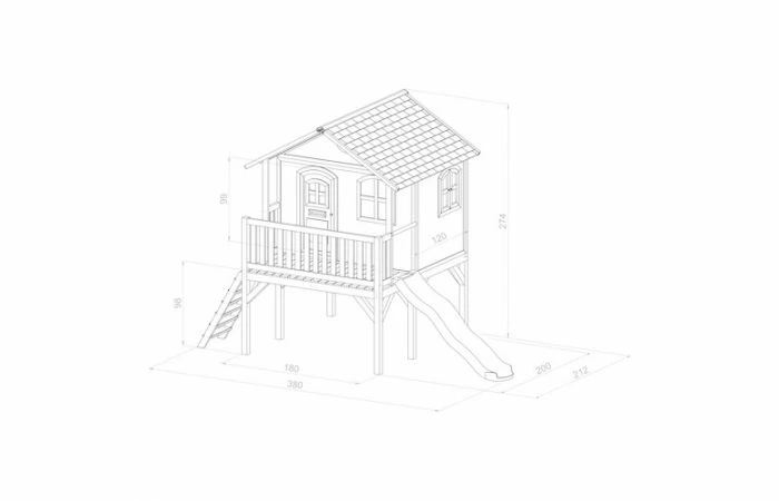 Axi Sophie Speelhuis Bruin/groen - Groene Glijbaan 6 Axi Sophie Speelhuis Bruin/groen - Groene Glijbaan - Afbeelding 4