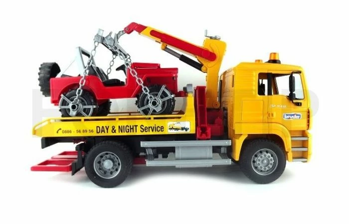Bruder 2750 MAN Takelauto Met JEEP 6 Bruder 2750 MAN Takelauto Met JEEP - Afbeelding 4
