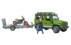 Bruder 2589 Land Rover Defender, Trailer + Scrambler Ducati Full Throttle