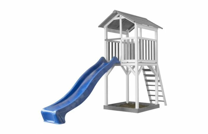 AXI Beach Tower Speeltoren Grijs/wit Met Glijbaan 3 AXI Beach Tower Speeltoren Grijs/wit Met Glijbaan