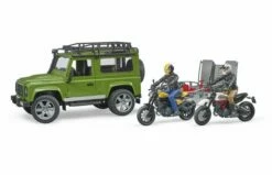 Bruder 2589 Land Rover Defender, Trailer + Scrambler Ducati Full Throttle -OUTDOOR SPEELGOED Winkel geel 5
