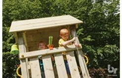 Blue Rabbit Speeltoren Kiosk 150 Cm Hout Pakket -OUTDOOR SPEELGOED Winkel kiosk blue rabbit playtower wood slide flag bell telescope 0