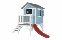 AXI Lodge XL Speelhuis Caribisch Blauw Met Glijbaan 17 AXI Lodge XL Speelhuis Caribisch Blauw Met Glijbaan -OUTDOOR SPEELGOED Winkel lodge xl speelhuis caribisch blauw rode glijbaan 1