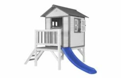 AXI Lodge XL Speelhuis Klassiek Met Glijbaan (grijs/wit) -OUTDOOR SPEELGOED Winkel lodge xl speelhuis klassiek blauwe glijbaan 1