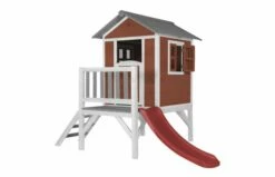 AXI Beach Lodge XL Speelhuis Scandinavisch Rood Met Glijbaan -OUTDOOR SPEELGOED Winkel lodge xl speelhuis scandinavisch rood rode glijbaan 1