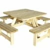 Woodvision Picknicktafel Vierkant, Groen Geïmpregneerd 2 Woodvision Picknicktafel Vierkant, Groen Geïmpregneerd -OUTDOOR SPEELGOED Winkel picknicktafel vierkant 2